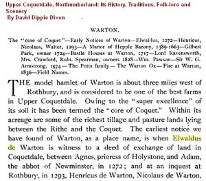 Elwaldus de Warton, Northumberland