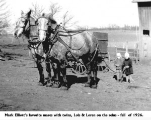 twins Lois & Loren & mares