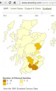 Ellwood surname distribution Scotland 1891
