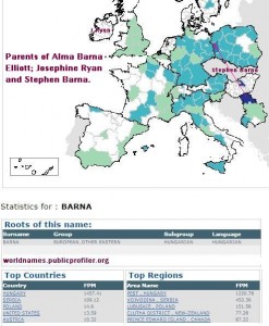 Barna surname distribution